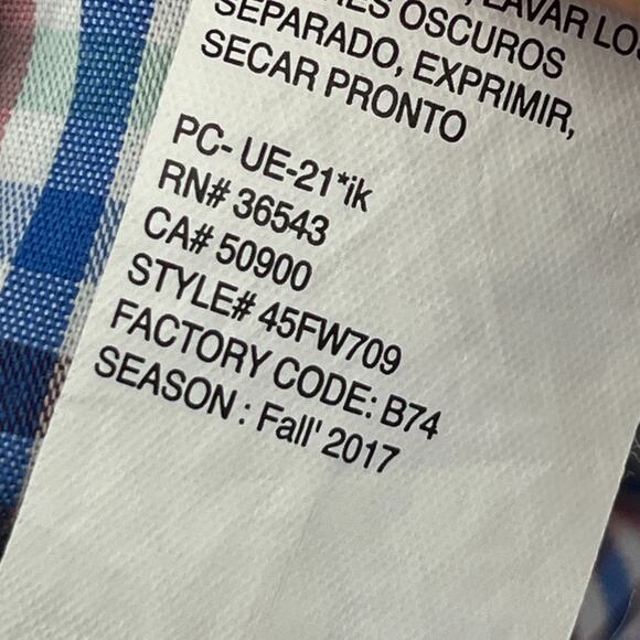 IZOD Shirt Mens XL Non Iron Stretch Poplin Plaid Button Up Cotton Blend Blue - Picture 12 of 15